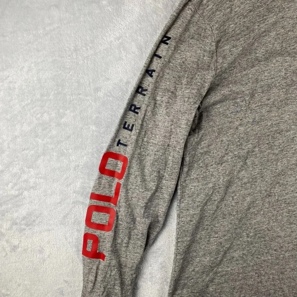 Polo Country Ralph Lauren Shirt Mens Medium Gray Polo Sportsman Logo Long Sleeve